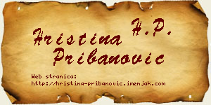 Hristina Pribanović vizit kartica